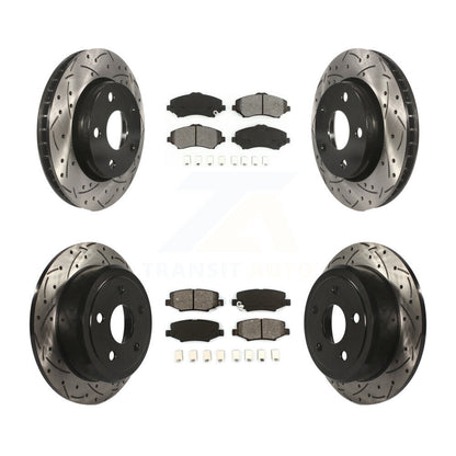 Rotor de frein à fente percée avant et arrière et Kit de plaquettes semi-métalliques pour Jeep Wrangler J