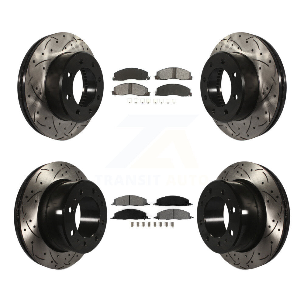Kit de plaquettes semi-métalliques de Rotor de frein à fente avant et arrière, pour Ram 3500 2500 150