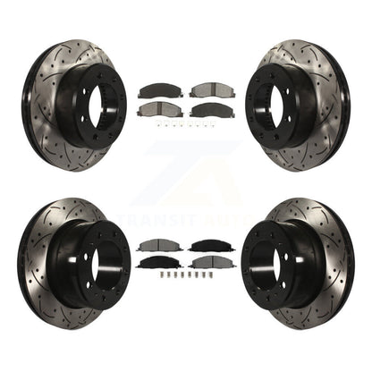 Kit de plaquettes semi-métalliques de Rotor de frein à fente avant et arrière, pour Ram 3500 2500 150