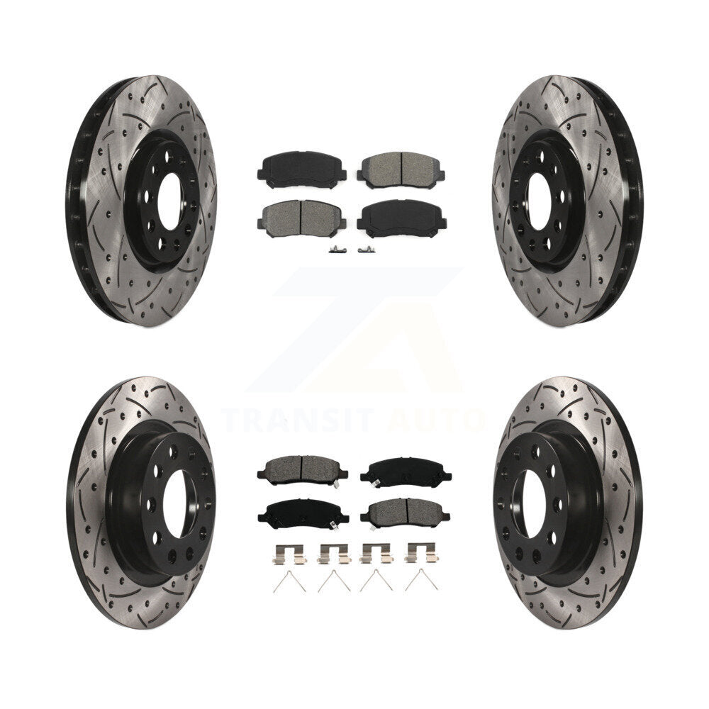 Kit de plaquettes semi-métalliques de Rotor de frein de fente de forage avant et arrière pour Dodge Dar 2013 – 2016