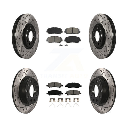 Kit de plaquettes semi-métalliques de Rotor de frein de fente de forage avant et arrière pour Dodge Dar 2013 – 2016