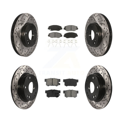 Kit de plaquettes de frein semi-métalliques pour rotors de frein à fente avant et arrière pour Honda Civic Acur