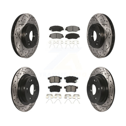 Rotors de frein à disque à fente avant et arrière, Kit de plaquettes semi-métalliques pour Honda Accor