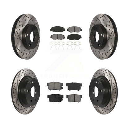 Rotors de frein à disque à fente avant et arrière, Kit de plaquettes semi-métalliques pour Honda Accor
