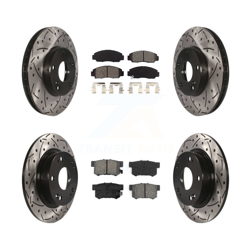 Kit de plaquettes semi-métalliques pour Rotors de frein à disque, fente de perçage avant et arrière, pour Acura CS