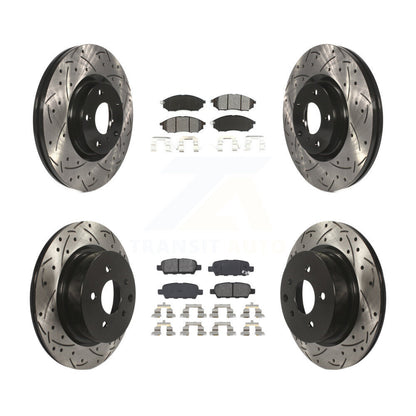 Kit de plaquettes de frein semi-métalliques pour rotors de frein à fente avant et arrière pour INFINITI G37 EX3