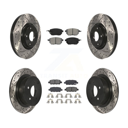 Kit de plaquettes semi-métalliques de Rotor de frein de fente de forage avant et arrière pour Nissan Altima Maxim