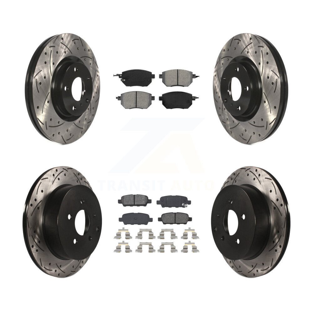 Kit de plaquettes semi-métalliques de Rotor de frein à disque à fente avant et arrière pour Nissan Muran