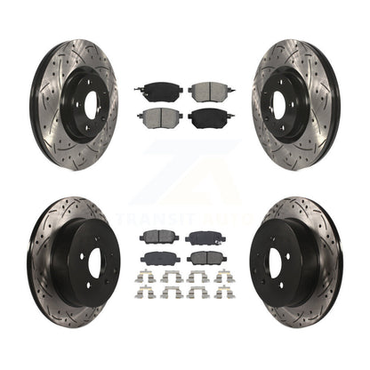 Kit de plaquettes semi-métalliques de Rotor de frein à disque à fente avant et arrière pour Nissan Muran