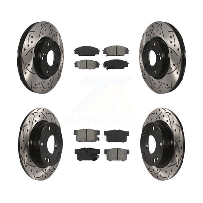 Kit de plaquettes de frein semi-métalliques pour rotors de frein à fente avant et arrière pour Honda Civic Acur