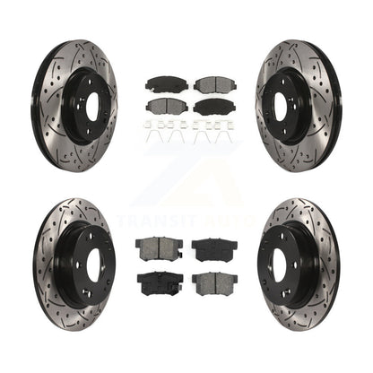 Kit de plaquettes de frein semi-métalliques pour rotors de frein à fente avant et arrière pour Honda Civic Acur