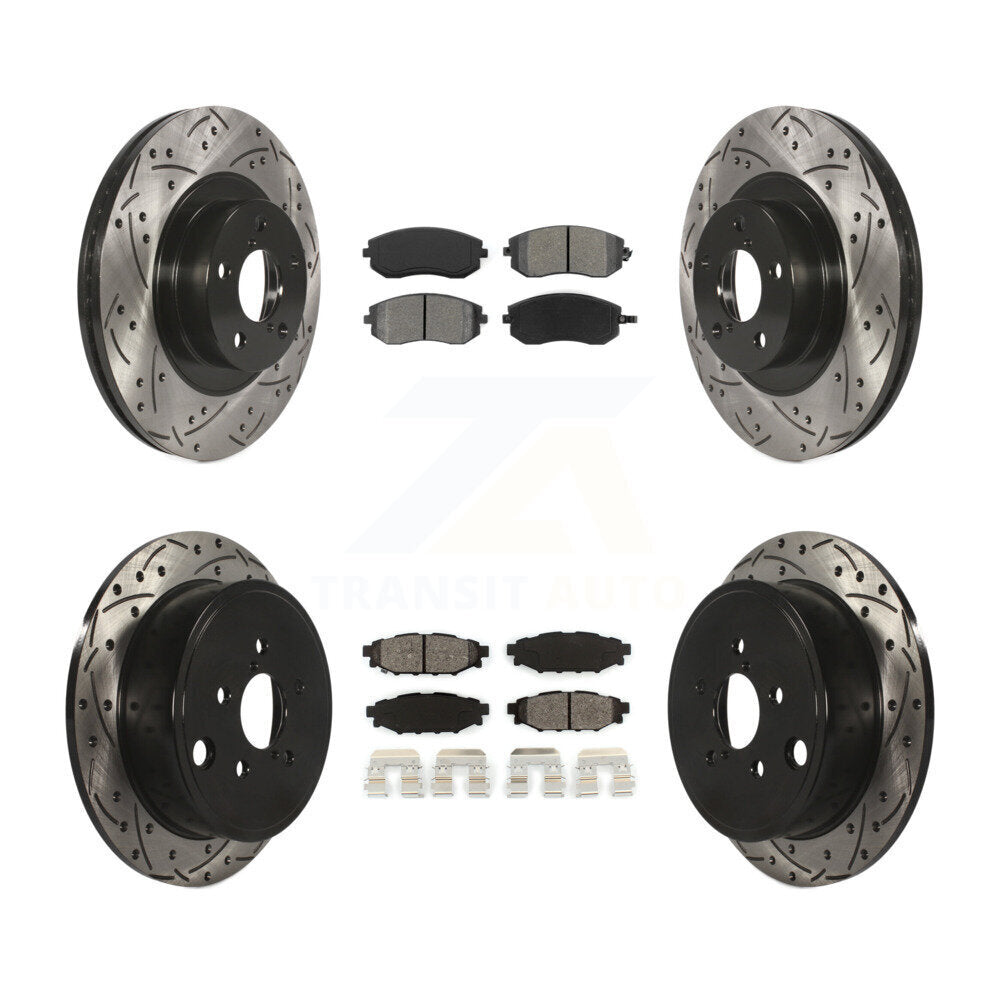 Kit de plaquettes semi-métalliques de Rotor de frein à fente avant et arrière, pour Subaru Outback WR