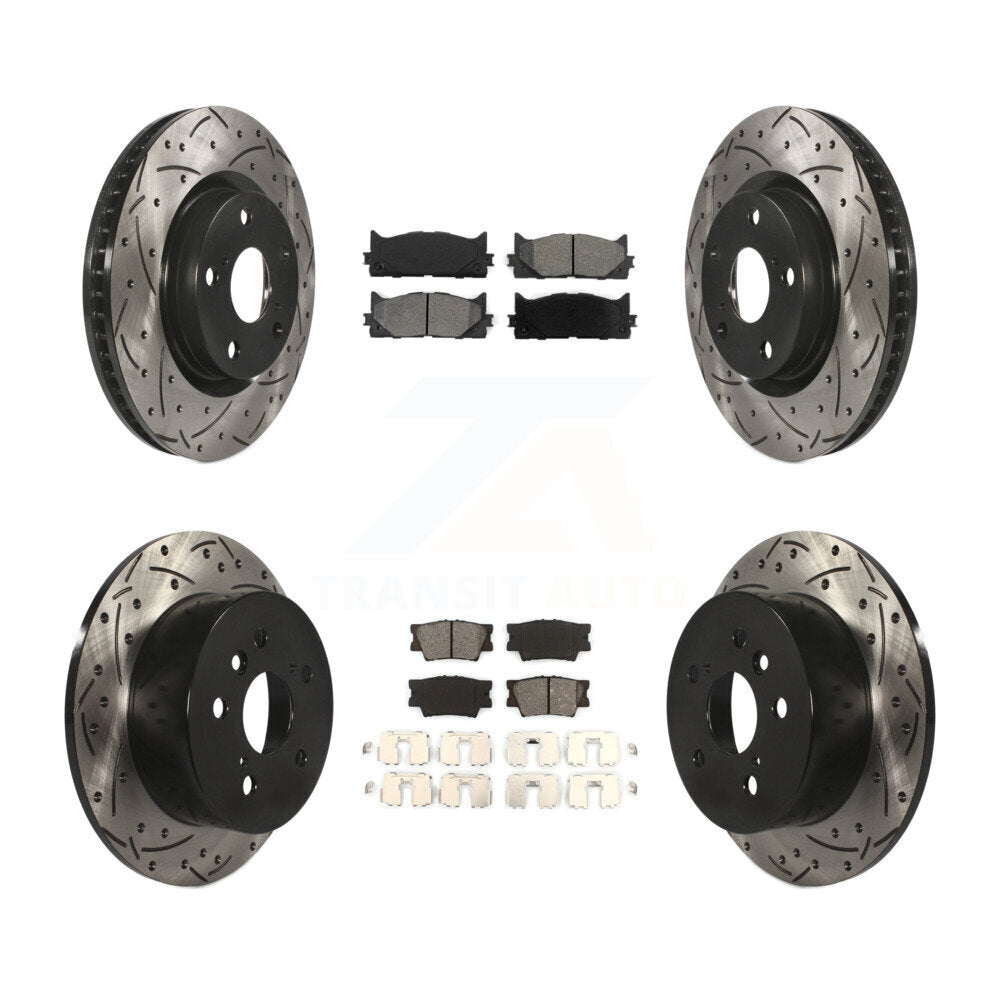 Kit de plaquettes semi-métalliques de Rotor de frein à fente avant et arrière, pour Toyota Camry Lexu