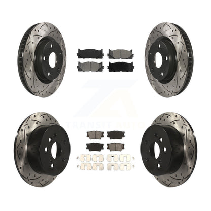 Kit de plaquettes semi-métalliques de Rotor de frein à fente avant et arrière, pour Toyota Camry Lexu