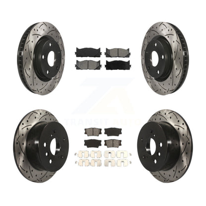 Kit de plaquettes semi-métalliques de Rotor de frein à fente avant et arrière, pour Toyota Camry Lexu