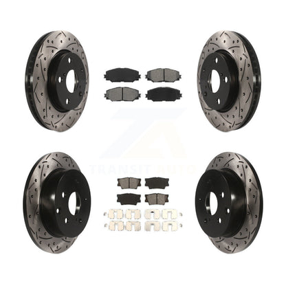 Kit de plaquettes de frein semi-métalliques pour rotors de frein à fente avant et arrière, pour Toyota RAV4 Lexu