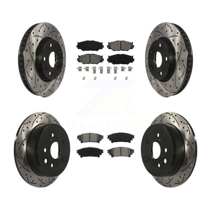 Rotor de frein à disque à fente percée avant et arrière et Kit de plaquettes semi-métalliques pour Lexus IS25