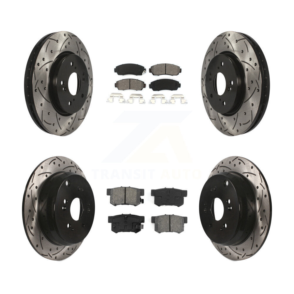 Kit de plaquettes semi-métalliques pour Rotors de frein à disque, fente de perçage avant et arrière, pour Acura RD