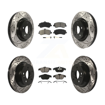 Kit de plaquettes semi-métalliques de Rotor de frein de fente de forage avant et arrière pour Mercedes-Benz GLK35