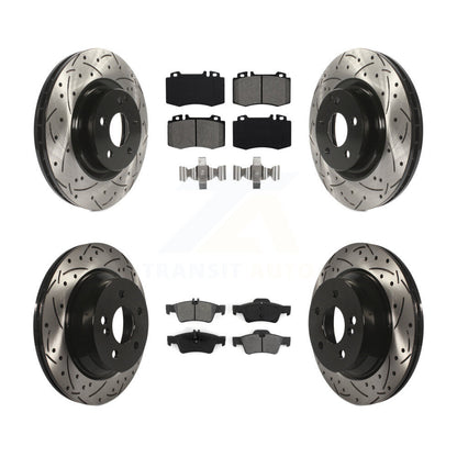 Kit de plaquettes semi-métalliques de Rotor de frein de fente de forage avant et arrière pour Mercedes-Benz CLS55