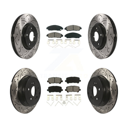 Rotors de frein à fente avant et arrière, Kit de plaquettes semi-métalliques pour Honda Pilot Acur