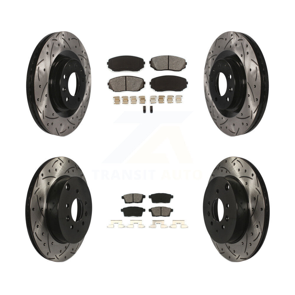 Kit de plaquettes semi-métalliques de Rotor de frein de fente de forage avant et arrière pour Mazda CX-2007-2015