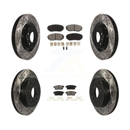 Kit de plaquettes semi-métalliques de Rotor de frein de fente de forage avant et arrière pour Mazda CX-2007-2015