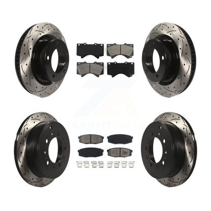 Rotors de frein à fente avant et arrière, Kit de plaquettes semi-métalliques pour Toyota Tundra Lexu