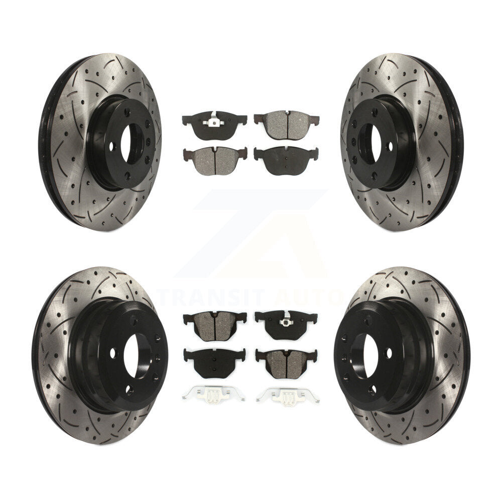 Kit de plaquettes semi-métalliques pour rotors de frein à disque, fente de perçage avant et arrière, pour BMW X5 X