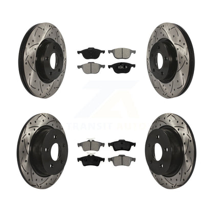 Kit de plaquettes de frein semi-métalliques pour rotors de frein à fente avant et arrière, pour Ford Escape c-ma