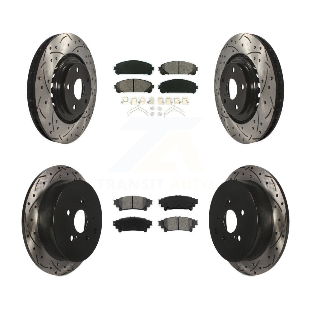 Rotors de frein à fente avant et arrière, Kit de plaquettes semi-métalliques pour Toyota Sienna Lexu