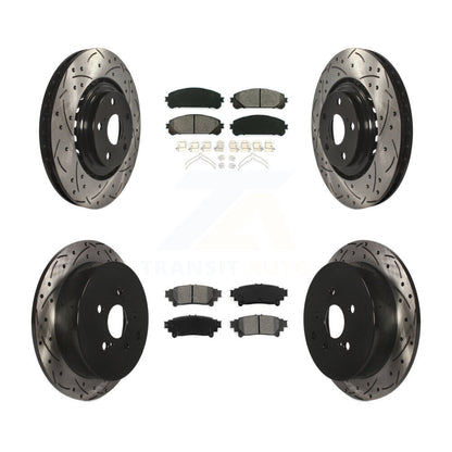Rotors de frein à fente avant et arrière, Kit de plaquettes semi-métalliques pour Toyota Sienna Lexu