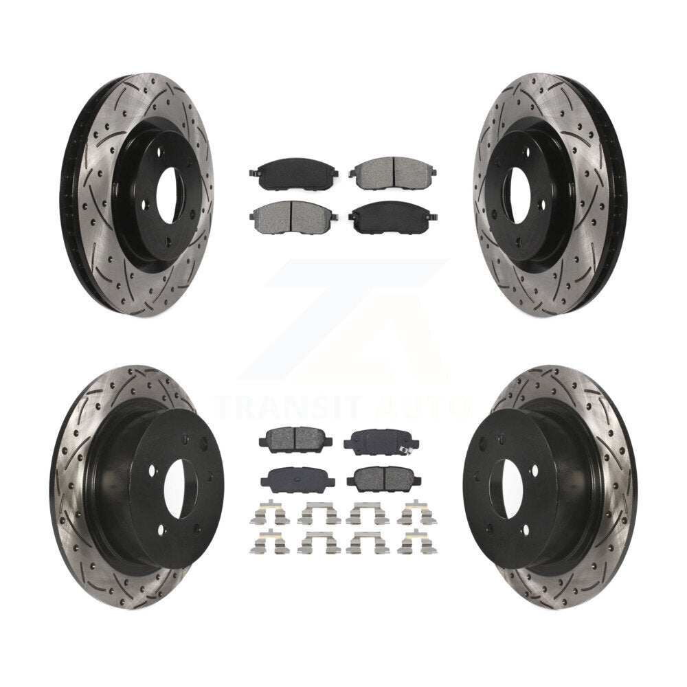 Kit de plaquettes semi-métalliques de Rotor de frein à fente avant et arrière, pour Nissan Sentra SE-