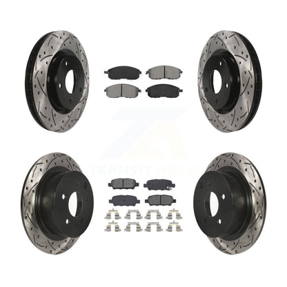 Kit de plaquettes semi-métalliques de Rotor de frein à fente avant et arrière, pour Nissan Sentra SE-