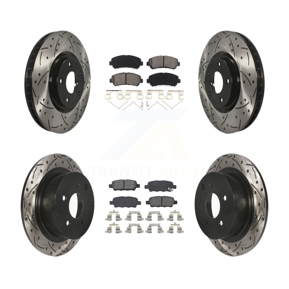 Kit de plaquettes semi-métalliques de Rotor de frein à disque à fente avant et arrière pour Nissan Sentr