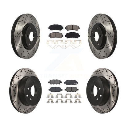 Kit de plaquettes semi-métalliques de Rotor de frein de fente de forage avant et arrière pour Nissan Juke Nismo R