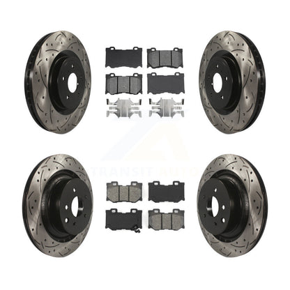 Kit de rotor de frein à fente percée avant et arrière et plaquettes semi-métalliques pour INFINITI G37 RW