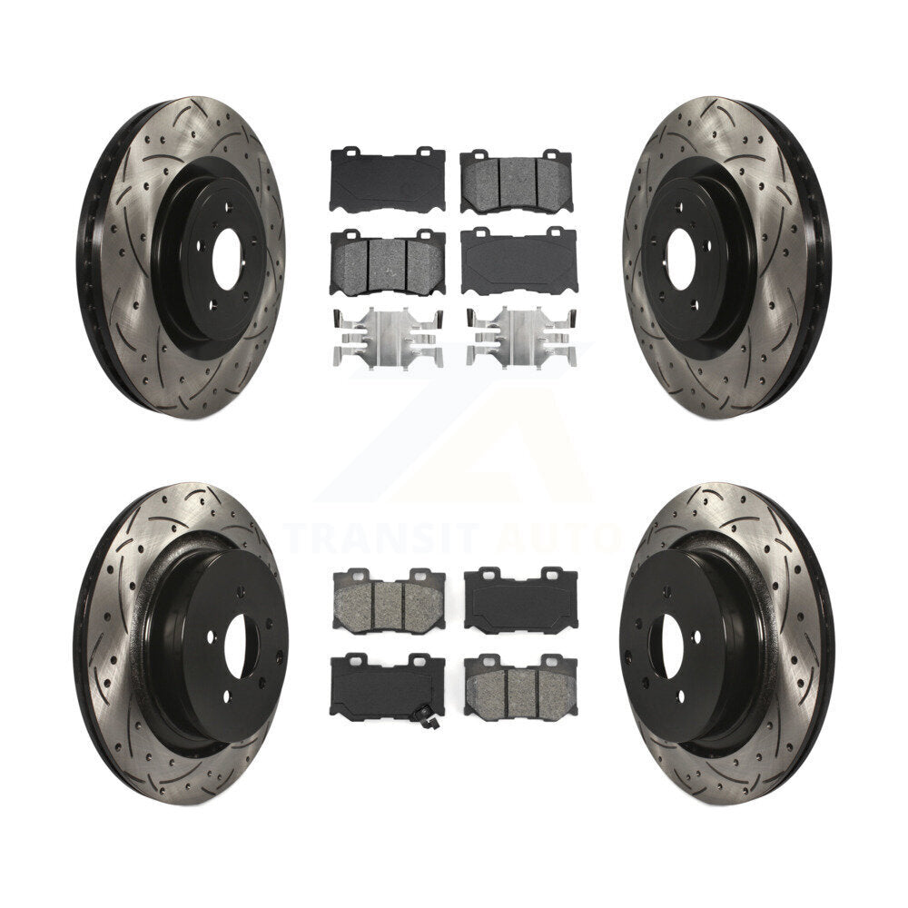 Kit de plaquettes semi-métalliques de Rotor de frein à disque à fente avant et arrière pour INFINITI FX5
