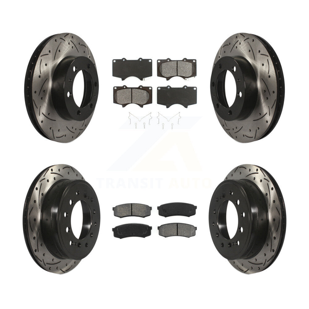 Kit de plaquettes de frein semi-métalliques pour rotors de frein à fente avant et arrière, pour Toyota FJ Cruise