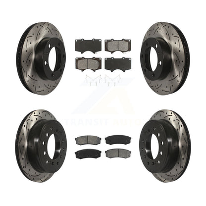 Kit de plaquettes de frein semi-métalliques pour rotors de frein à fente avant et arrière, pour Toyota FJ Cruise