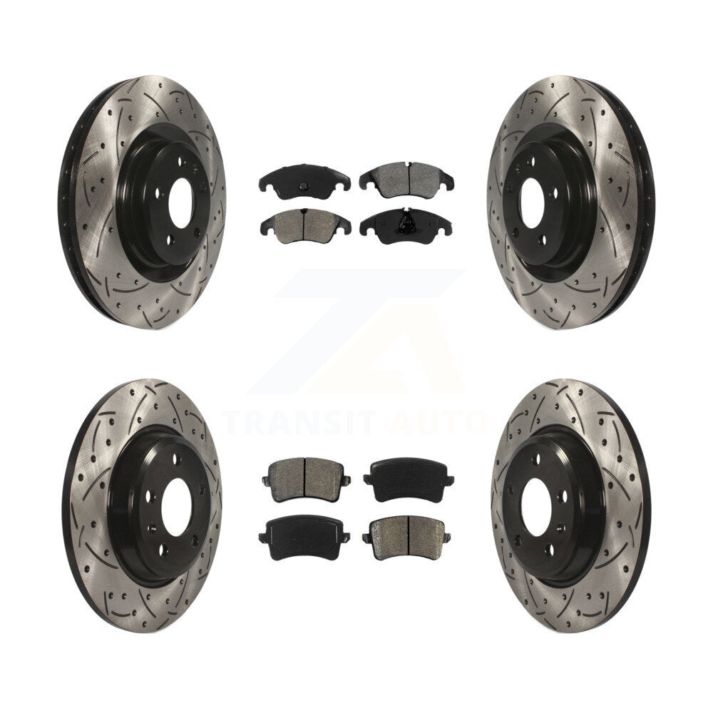 Kit de plaquettes semi-métalliques pour Rotors de frein à disque, fente de perçage avant et arrière, pour Audi Q
