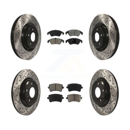 Kit de plaquettes semi-métalliques pour Rotors de frein à disque, fente de perçage avant et arrière, pour Audi Q