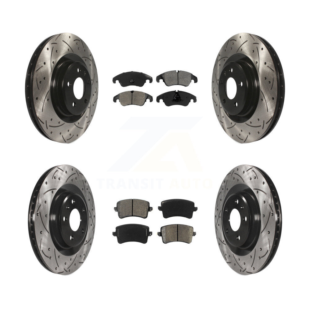 Kit de plaquettes semi-métalliques de Rotor de frein à disque à fente avant et arrière pour Audi Q5 S4 S