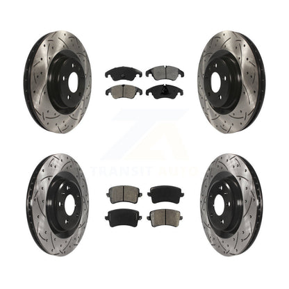 Kit de plaquettes semi-métalliques de Rotor de frein à disque à fente avant et arrière pour Audi Q5 S4 S