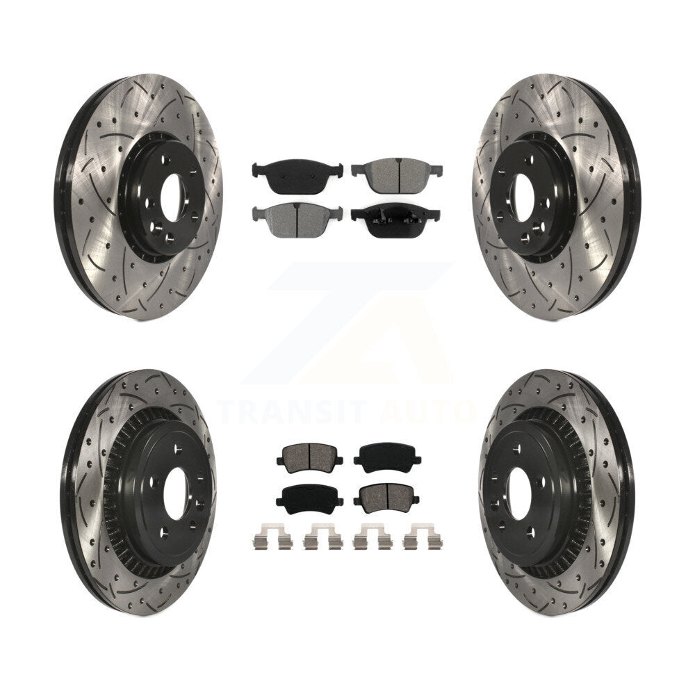 Kit de plaquettes semi-métalliques de Rotor de frein de fente de forage avant et arrière pour Volvo XC6 2010 – 2015