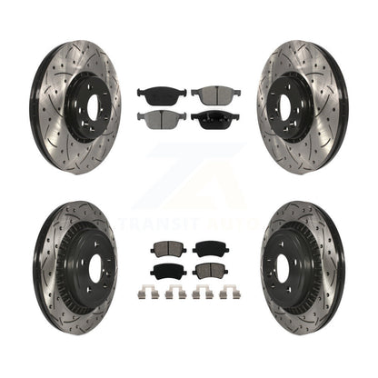 Kit de plaquettes semi-métalliques de Rotor de frein de fente de forage avant et arrière pour Volvo XC6 2010 – 2015