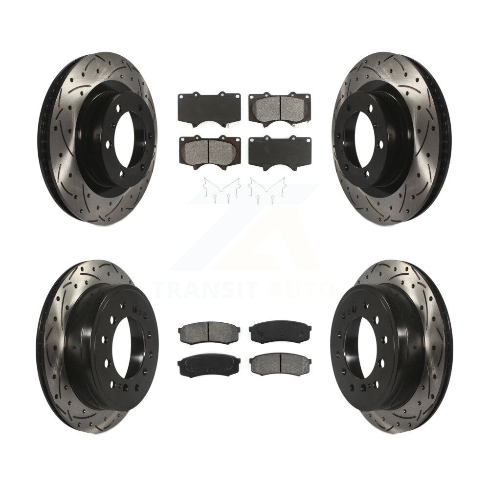 Kit de plaquettes semi-métalliques de Rotor de frein de fente de forage avant et arrière pour Toyota 4Runner Lexu
