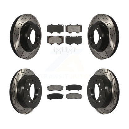 Kit de plaquettes semi-métalliques de Rotor de frein de fente de forage avant et arrière pour Toyota 4Runner Lexu