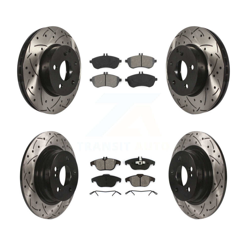 Kit de plaquettes semi-métalliques de Rotor de frein à fente avant et arrière, pour Mercedes-Benz C25