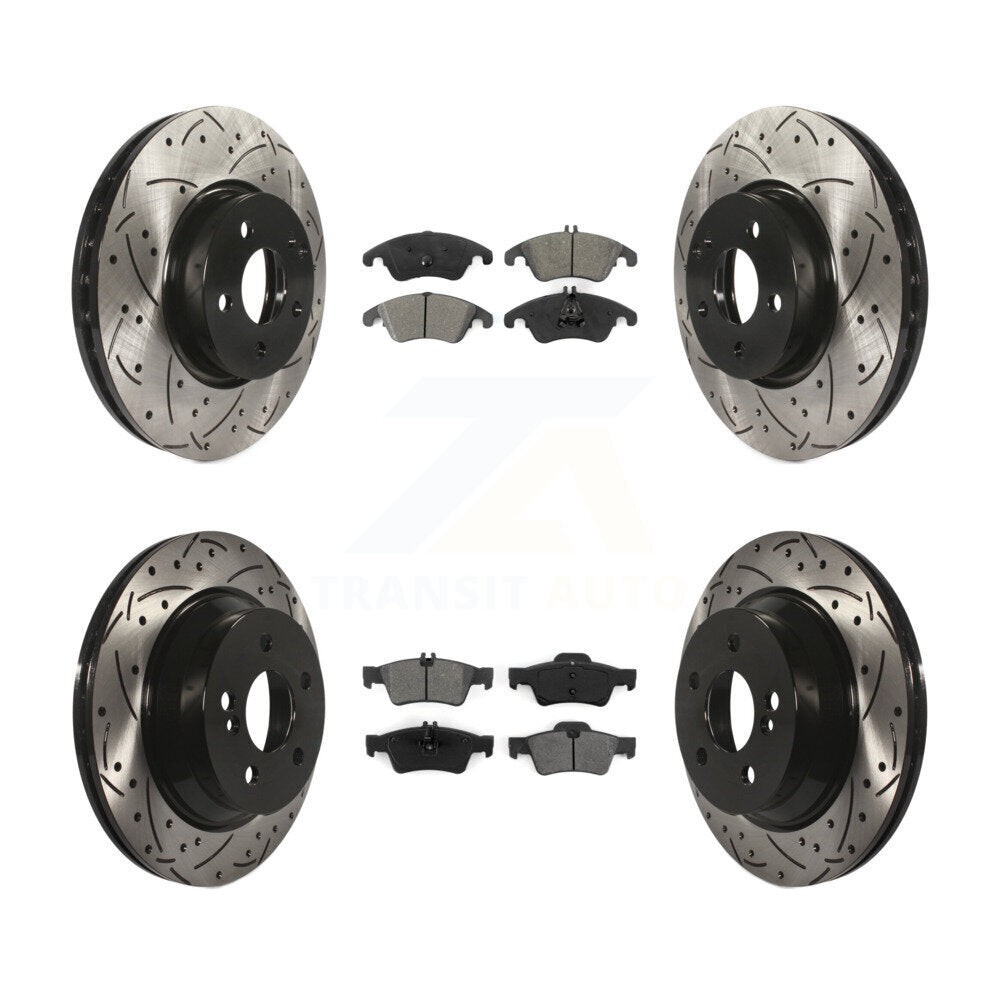 Kit de plaquettes semi-métalliques de Rotor de frein à fente avant et arrière, pour Mercedes-Benz E35